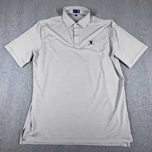 Stitch Striped Polo Performance Short Sleeve Shirt Large Gray Skull Golf Clubs